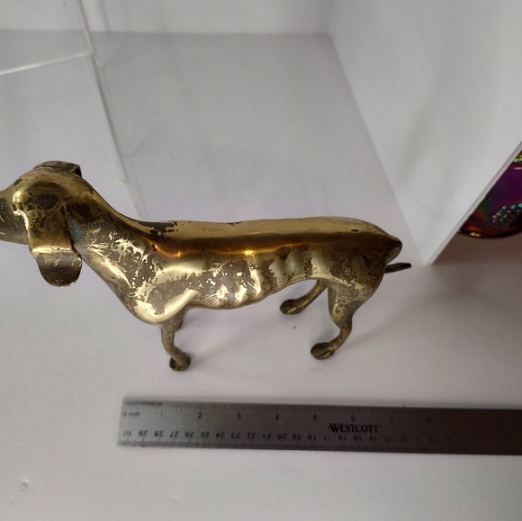 Vintage MCM Brass Greyhound Whippet Dog Figure - Picture 11 of 11